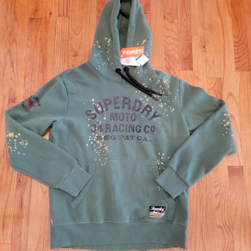 Superdry Sweatshirt Mens XL  Logo Pullover Long Sleeve Hoodie Heavyweight -